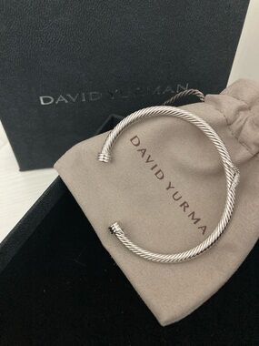 Authentic David Yurman Sterling Silver Cable Open Cuff Bracelet